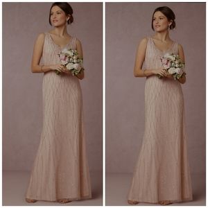 BHLDN Adrianna Papell BROOKLYN Pale Pink Champagne Prom Formal Bridesmaid